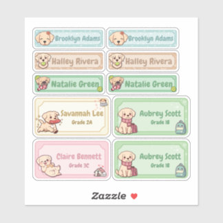 Adesivo Rótulos com Nome de Labrador Chibi