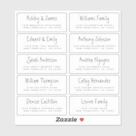 Adesivo Rótulos de Endereço Convidado de Casamento de Scri