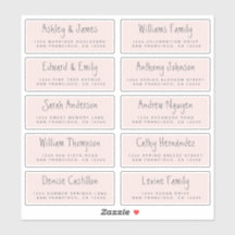 Rótulos de Endereço Convidado de Casamento de Scri