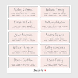 Adesivo Rótulos de Endereço Convidado de Casamento de Scri