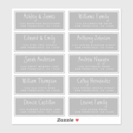 Adesivo Rótulos de Endereço Convidado de Casamento de Scri