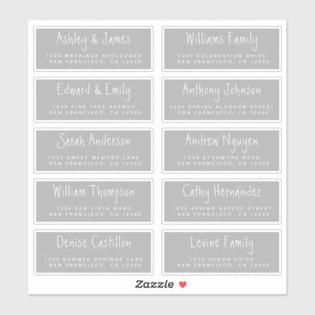 Adesivo Rótulos de Endereço Convidado de Casamento de Scri (Folha)