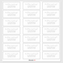 Adesivo Rótulos de Endereço Convidado de Casamento de Scri