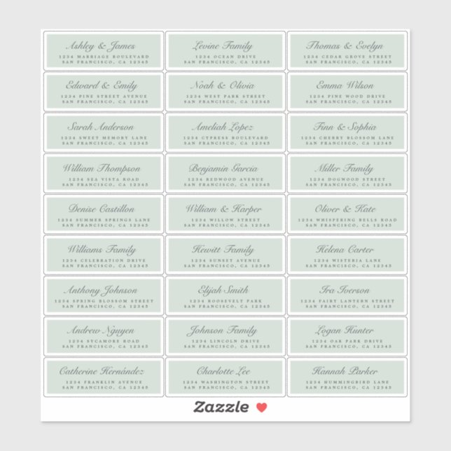 Adesivo Rótulos de Endereço Convidado do Casamento Verde d (Folha)