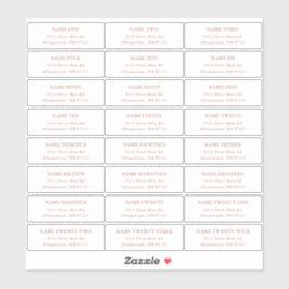 Adesivo Rótulos de Endereço Convidado Terra Cotta