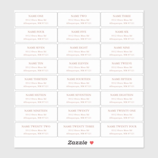 Adesivo Rótulos de Endereço Convidado Terra Cotta (Folha)