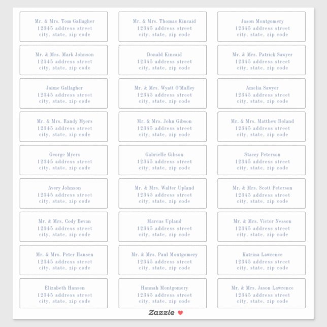 Adesivo Rótulos de Endereço de Convidado Azul Costeiro CAP (Folha)