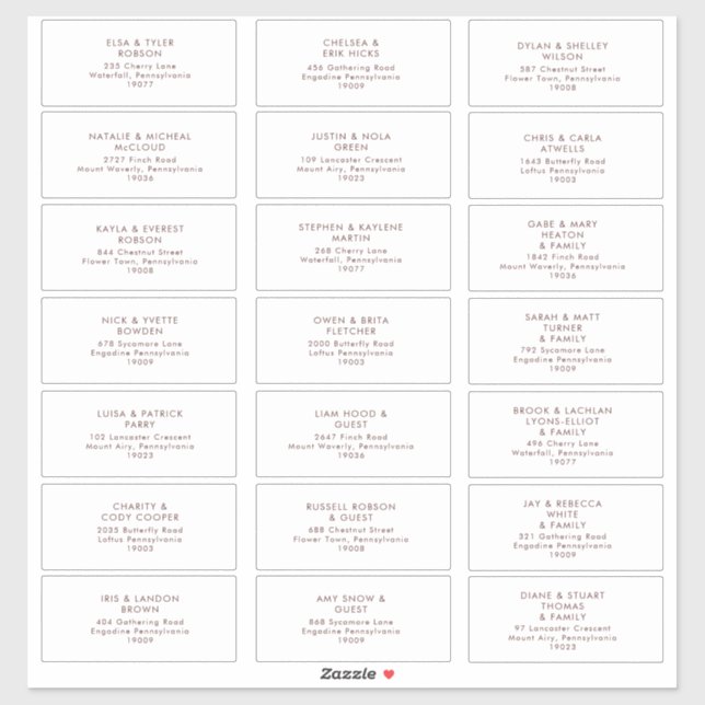 Adesivo Rótulos de endereço de convidado florais de outono (Folha)