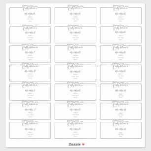 Adesivo Rótulos de Endereço de Convidado Transparentes, Le