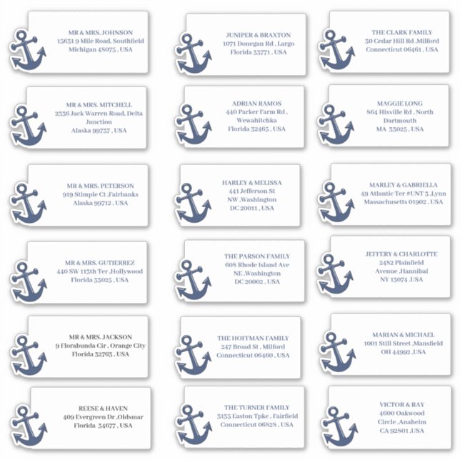 Adesivo Rótulos de Endereço de Convite para Casamento de P (Frente)