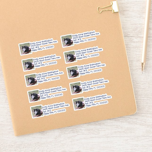 Adesivo Rótulos de Endereço de Devolução com Foto Personal (Notebook)