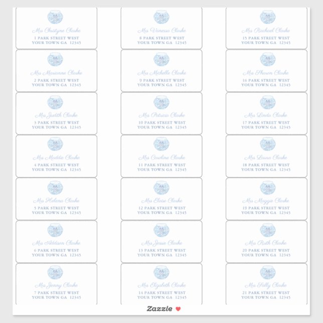 Adesivo Rótulos de Endereço de Envelope de Convidado Chino (Folha)