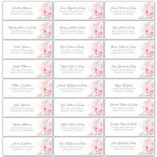 Adesivo Rótulos de Endereço do Convidado Floral Rosa Pam