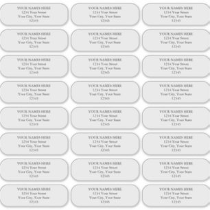 Adesivo Rótulos de endereço simples de cantos arredondados