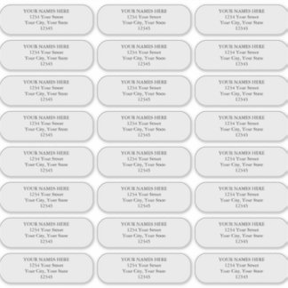 Adesivo Rótulos de endereço simples de cantos arredondados