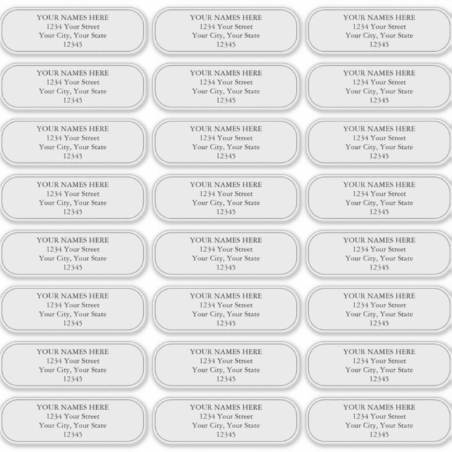 Adesivo Rótulos de endereço simples de cantos arredondados (Frente)