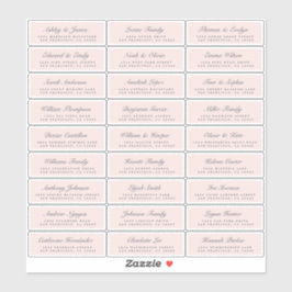 Adesivo Rótulos de Endereços Convidado de Casamento Rosa-C