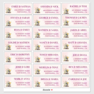 Adesivo Rótulos de Endereços Convidado para Casamento de V
