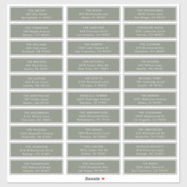 Adesivo Rótulos de Endereços Convidados do Casamento Verde