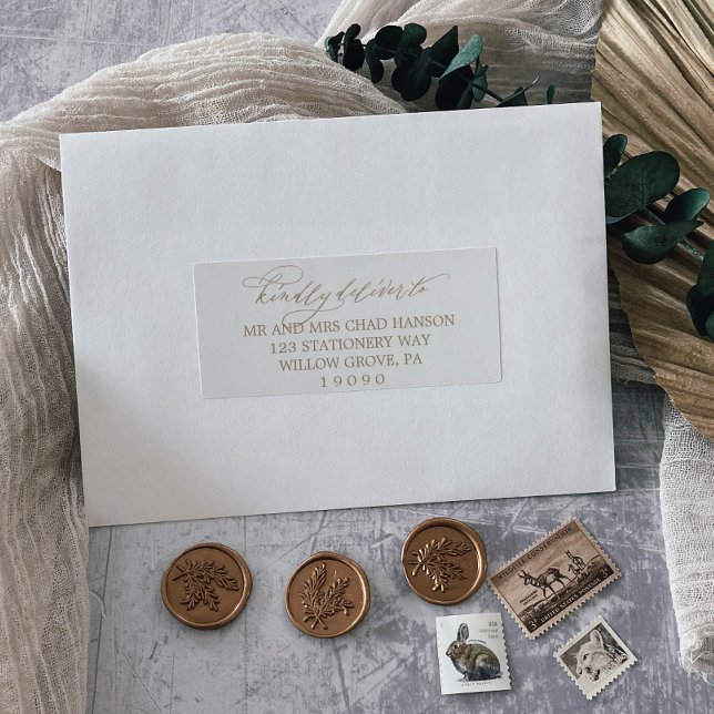 Adesivo Rótulos de Endereços de Convidado para Caligrafia  (Criador carregado)