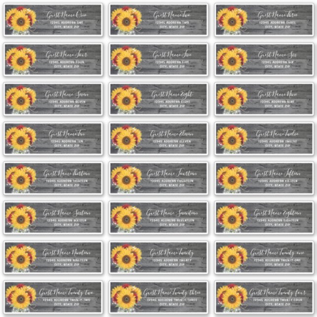 Adesivo Rótulos de Endereços de Convidado para Casamento d (Frente)