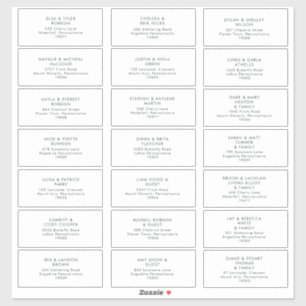 Adesivo Rótulos de Endereços de Convidado Verde Preto Mini