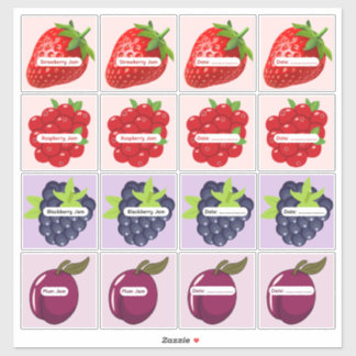 Adesivo Rótulos de Geléia de Frutas Mistas Folha de Adesiv