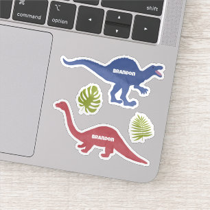 Adesivo Rótulos de Nome Personalizados do Dinossauro Cute,