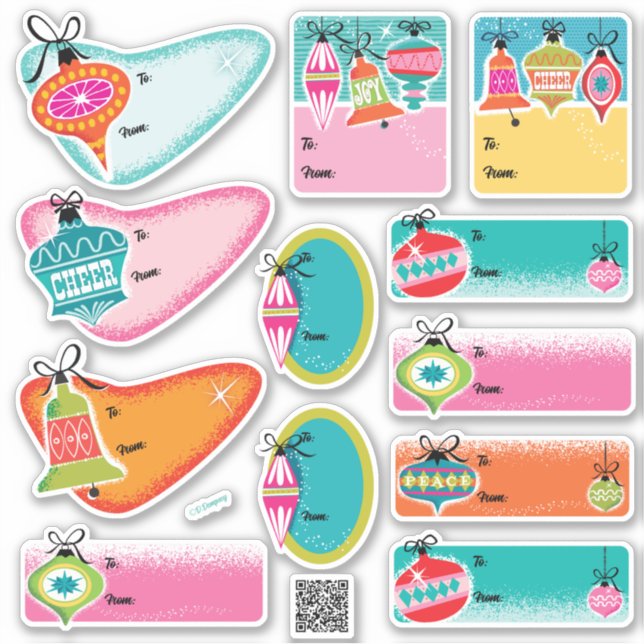 Adesivo Rótulos de presentes de Natal para ornamentos Mode (Frente)