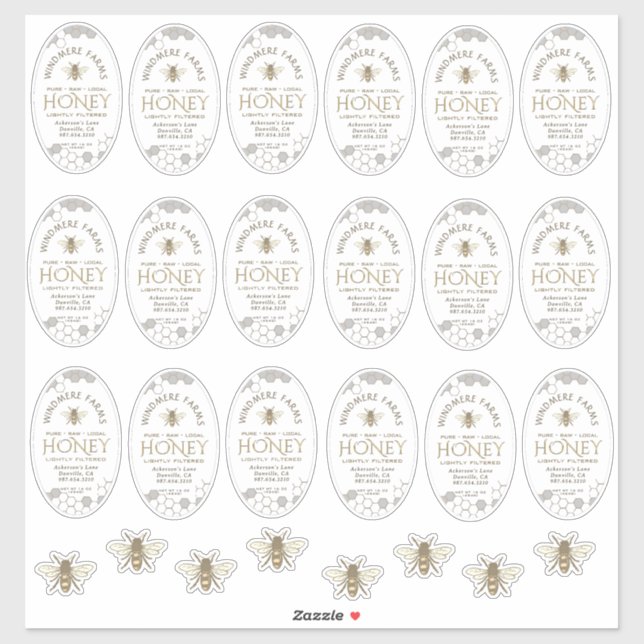 Adesivo Rótulos de salto de mel para filas impermeáveis de (Folha)