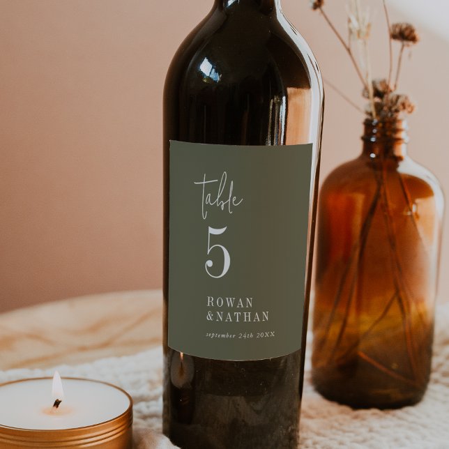 Adesivo Rótulos de Vinho do Número de Mesa Verde-Chic Mode (Criador carregado)
