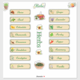 Adesivo Rótulos Herb Nome e Imagem Bônus Extra