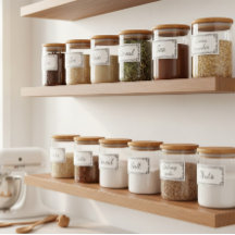 Rótulos Personalizados de Armazenamento de Cozinha