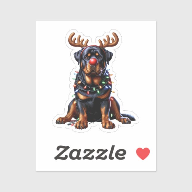 Adesivo Rotweiller Reindeer Sticker (Folha)
