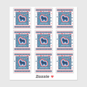 Adesivo Rough Collie Estrelas Vermelho Branco Azul 4 De Ju