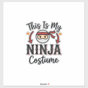 Adesivo Roupa de Ninja Engraçado Design de Vetor de Hallow