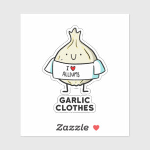 Adesivo Roupas De Alho Alho Alho Pun Die-Cut