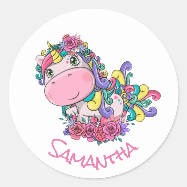 Adesivo Roxo Clássico do Unicórnio (Frente)