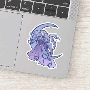 Adesivo Roxo Deusa da Lua Wiccan - Símbolo da Lua Triplo