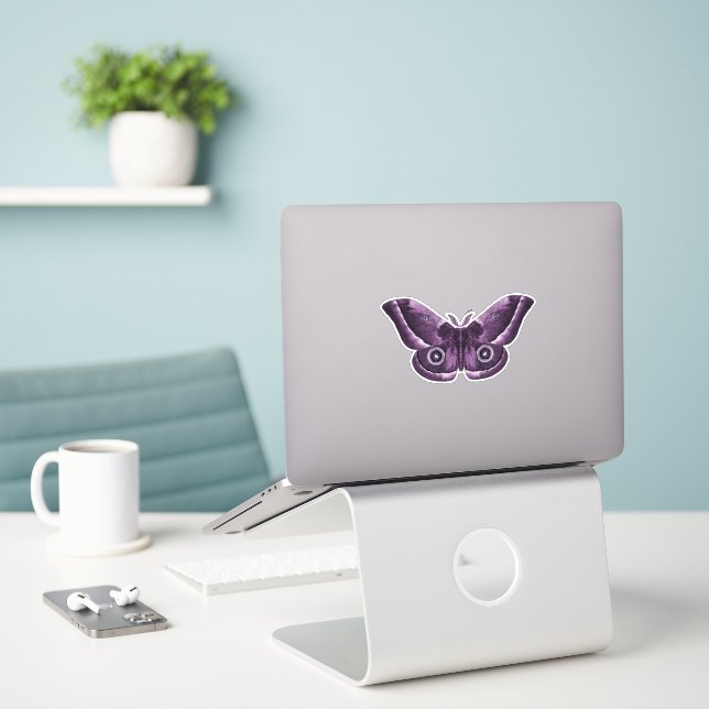 Adesivo Roxo Gótico (Laptop na mesa)