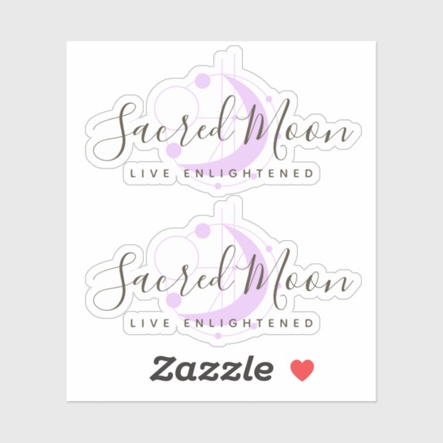 Adesivo Roxo Minimalista da Lua Geométrica Metafísica (Folha)