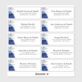 Adesivo Royal Blue White Silver Endereço de Convidado Stic