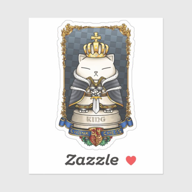 Adesivo Royal Cat Chess King Piece (Folha)