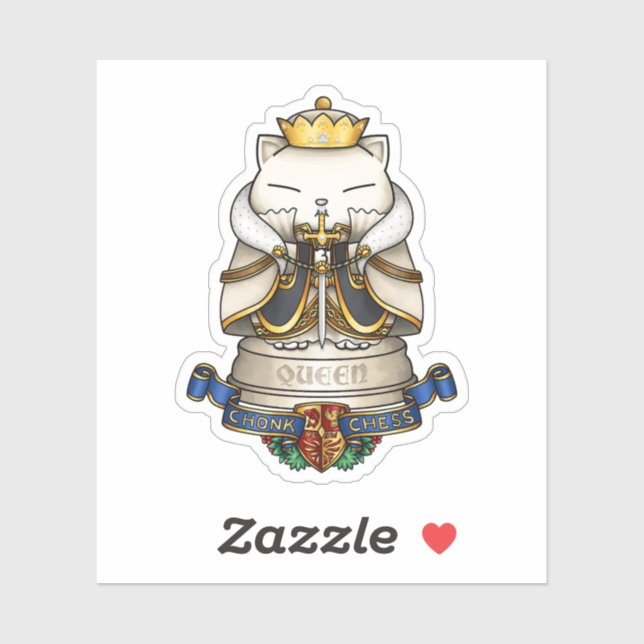 Adesivo Royal Cat Chess Queen Piece (Folha)