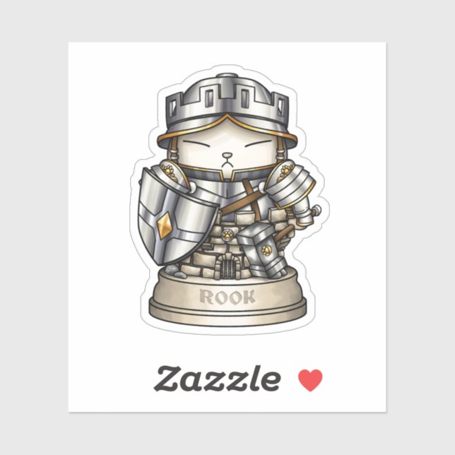 Adesivo Royal Cat Chess Rook Piece (Folha)