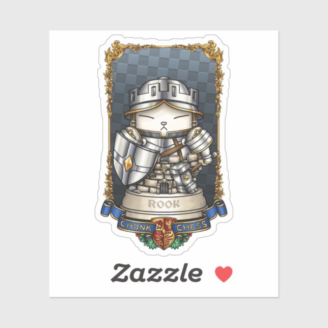 Adesivo Royal Cat Chess Rook Piece (Folha)