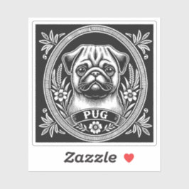 Adesivo "Royal Pug Portrait" Vinyl