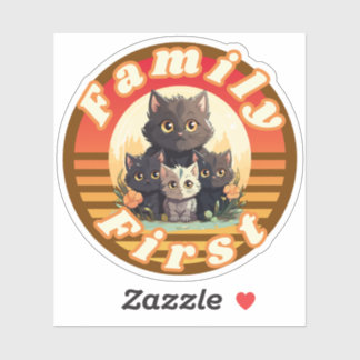 Adesivo Rtro Sunchine - Cat Lovers - Família Primeiro 2024