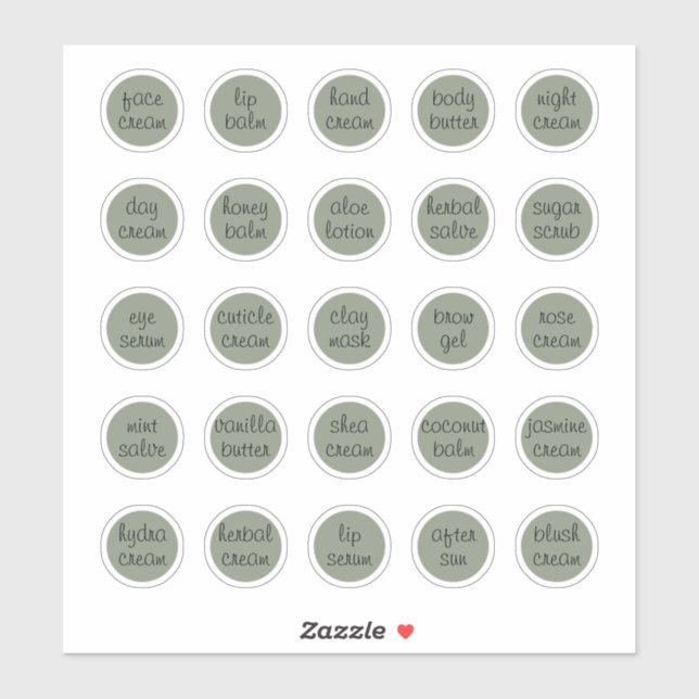 Adesivo rua de Balas de Jar Cosmético Personalizado Verde  (Folha)