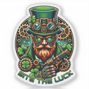 Adesivo Rua Steampunk, Leprechaun do Dia de Patrick